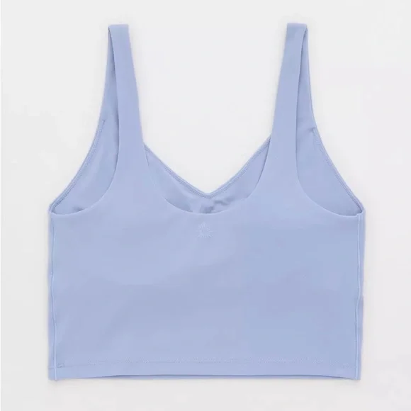 ๐ฉต OFFLINE By Aerie Blue Real Me Low Key Longline Sports Bra Size Medium - Picture 6 of 9